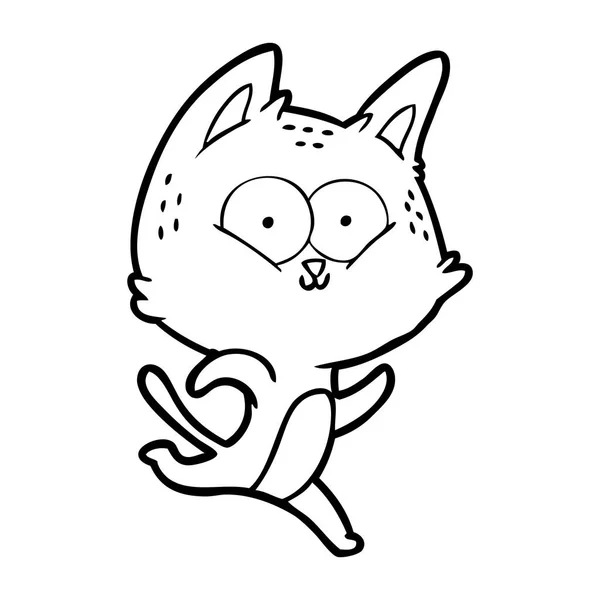 Ilustração Vetorial Desenho Animado Gato Execução —  Vetores de Stock