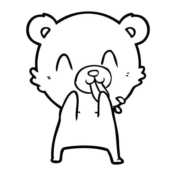 Ilustração Vetorial Urso Desenho Animado Rude —  Vetores de Stock