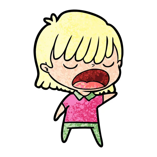 Çizgi filmdeki kadının vektör çizimi