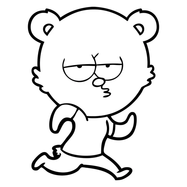 Aburrido Oso Polar Corriendo Dibujos Animados — Vector de stock