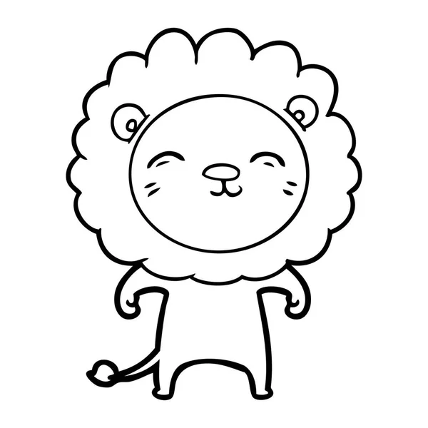 Vector Illustration Cartoon Lion — Stock Vector