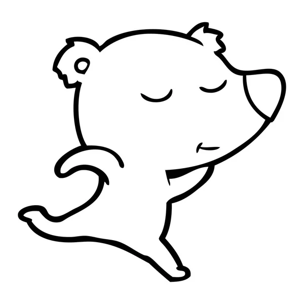 Щасливий Мультяшний Полярний Ведмідь Біжить — стоковий вектор