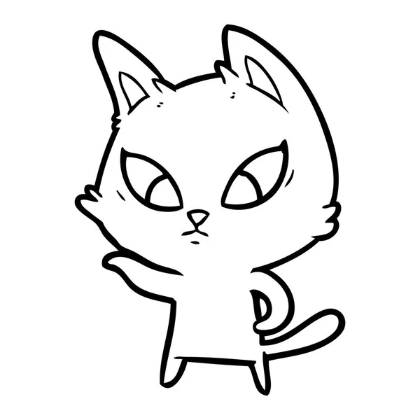 Vector Ilustración Confundido Gato Dibujos Animados — Vector de stock