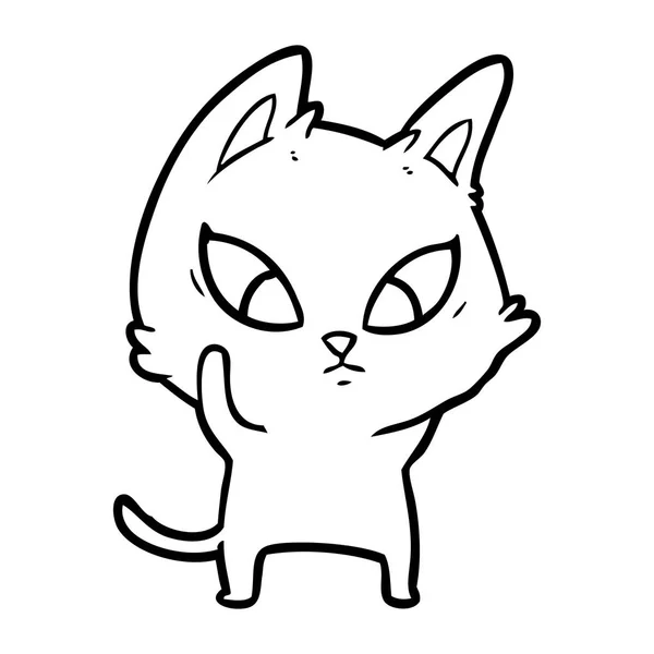 Vector Ilustración Confundido Gato Dibujos Animados — Vector de stock