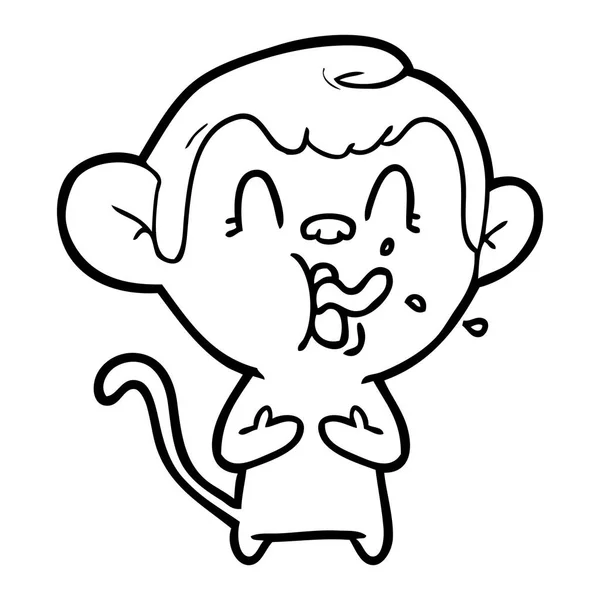 Ilustração Vetorial Macaco Feliz Dos Desenhos Animados Mostrando Língua Isolada —  Vetores de Stock