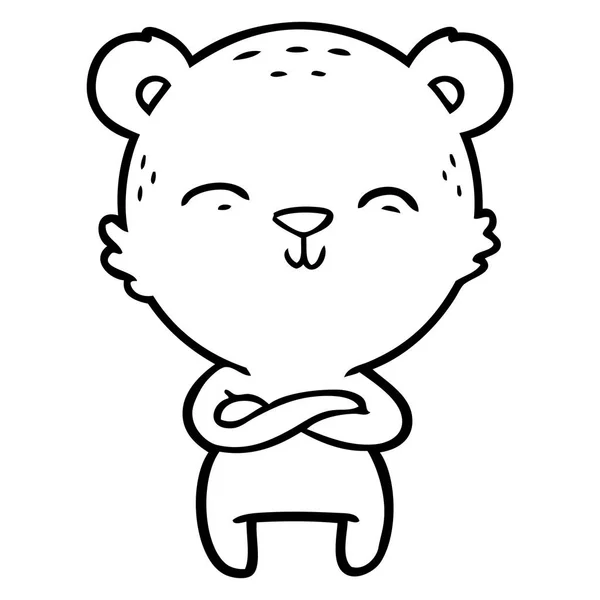 Happy Confident Cartoon Bear — Stock Vector