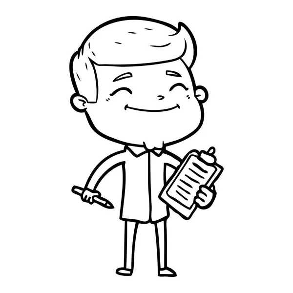 Vector Illustration Happy Cartoon Man — Stock Vector