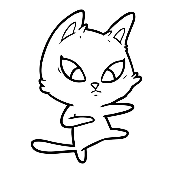 Vector Ilustración Confundido Gato Dibujos Animados — Vector de stock