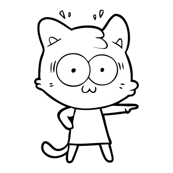 Vektorové Ilustrace Kreslené Překvapen Cat — Stockový vektor