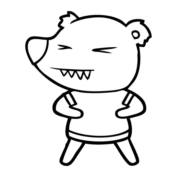 怒っているクマ漫画のベクトル イラスト — ストックベクタ