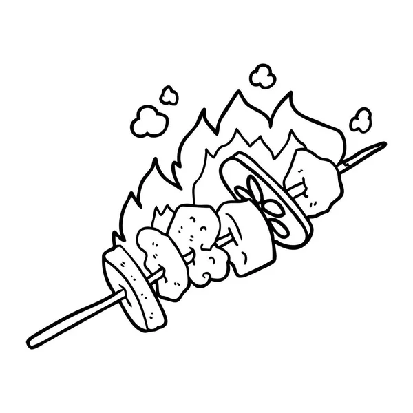 Ilustração Vetorial Varas Kebab Desenhos Animados — Vetor de Stock