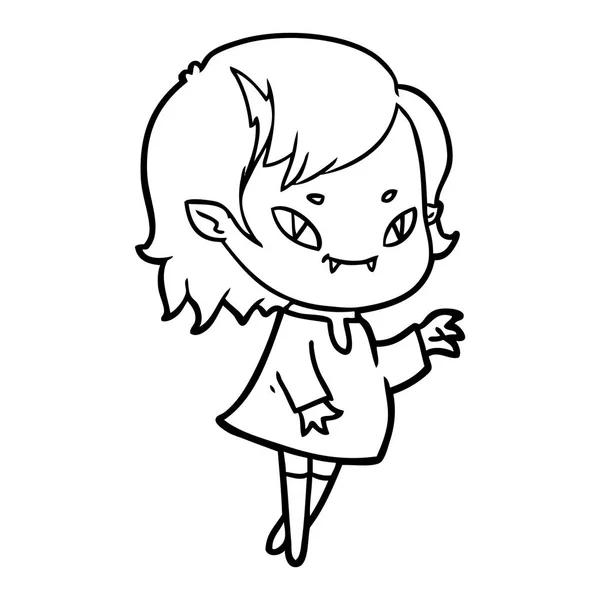 Cartoon Friendly Vampire Girl — Stock Vector