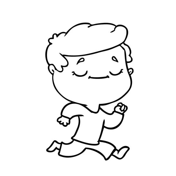 Kreslený Mírumilovný Člověk Běží — Stockový vektor