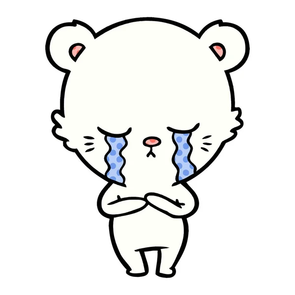 Triste Petit Ours Polaire Dessin Animé — Image vectorielle