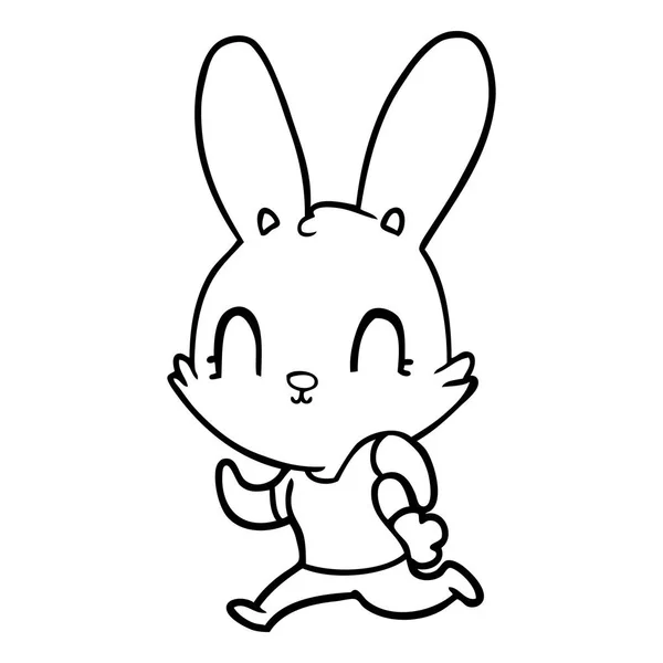 Vector Illustration Cute Cartoon Rabbit — Stock Vector