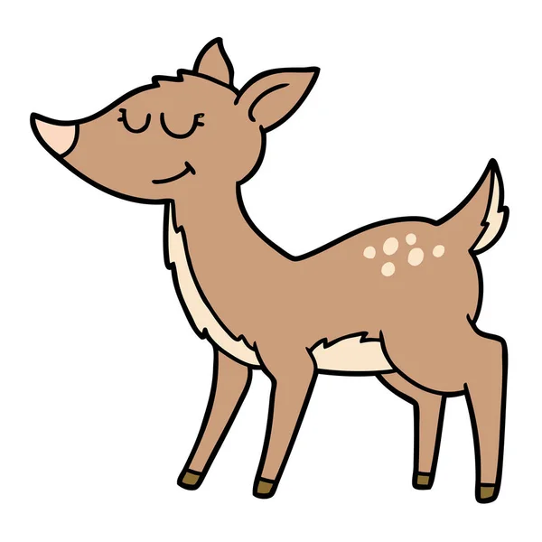 Vector Illustration Cartoon Deer — Stock Vector