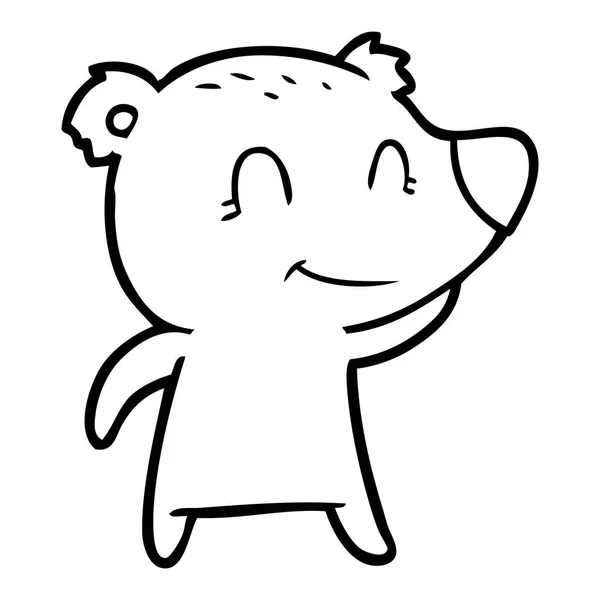 Vektor Illustration Des Lächelnden Bären Cartoons — Stockvektor