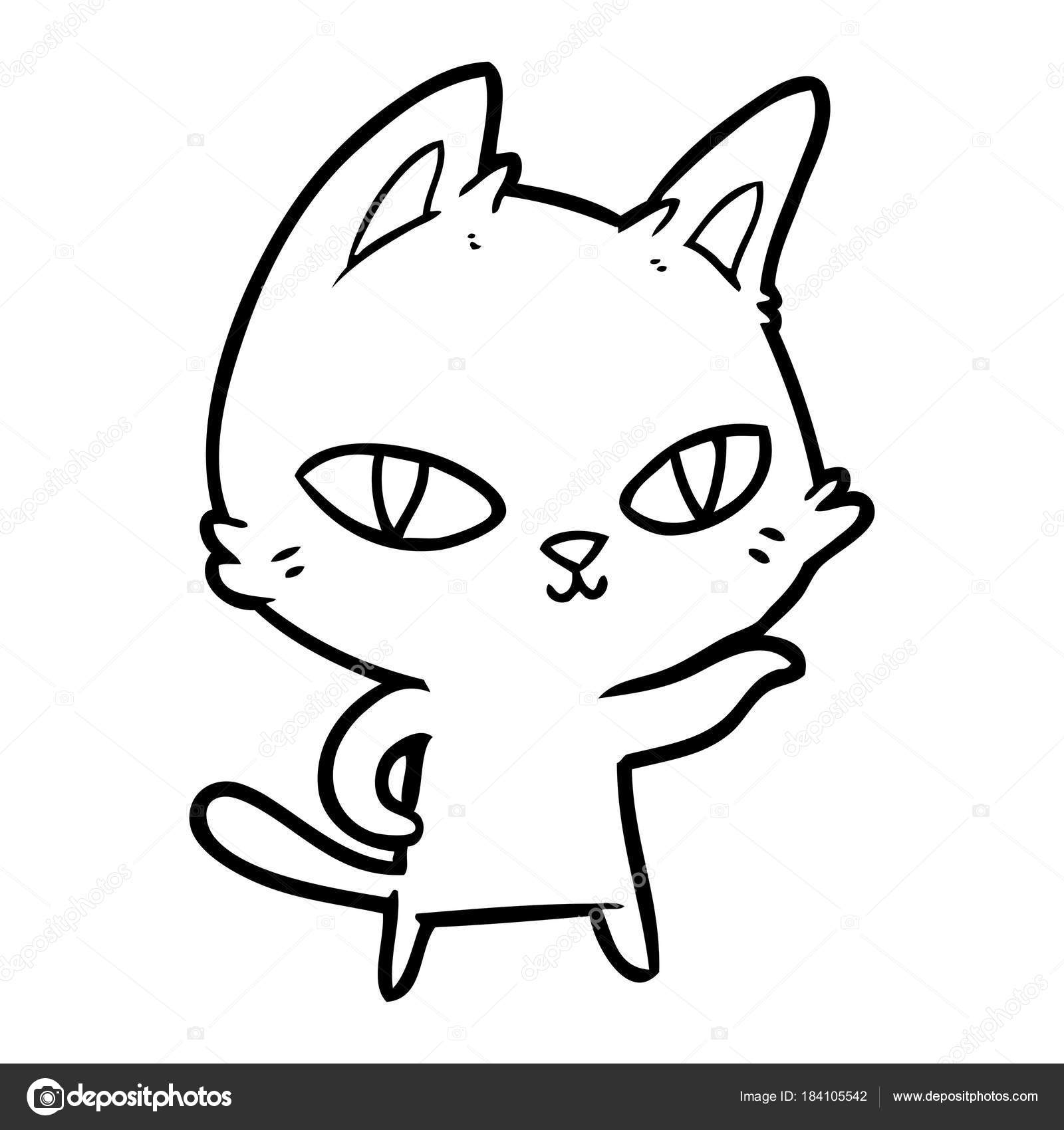 Vektör Çizim Karikatür Kedi Bakarak — Stok Vektör © lineartestpilot