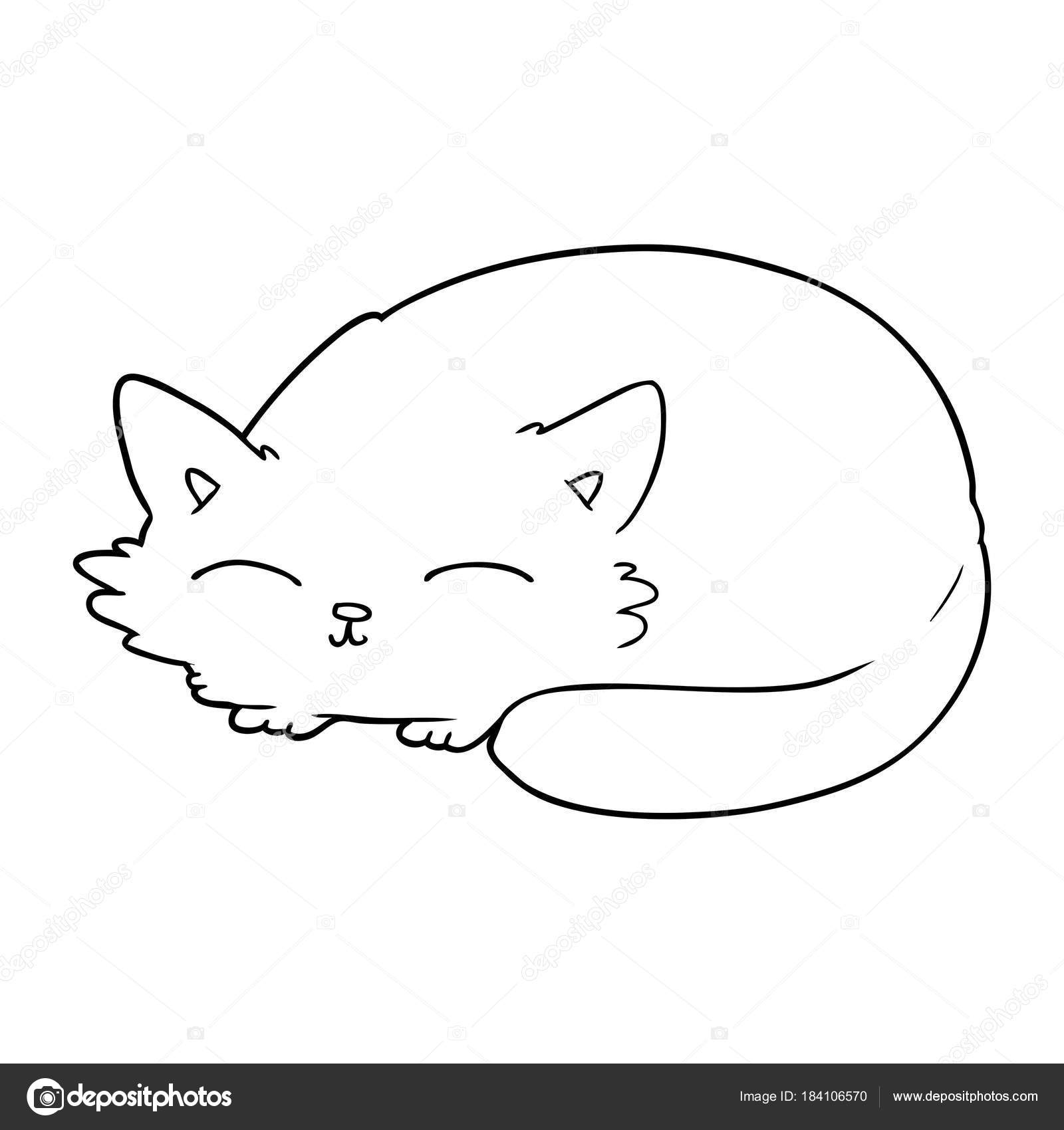 Vector Illustration Cartoon Cat Sleeping Stock Vector Image by ...