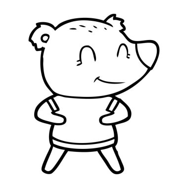 vektör çizim dost ayı çizgi film