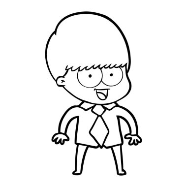 mutlu çizgi film çocuk vektör çizim