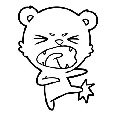 kızgın çizgi film ayı vektör çizim