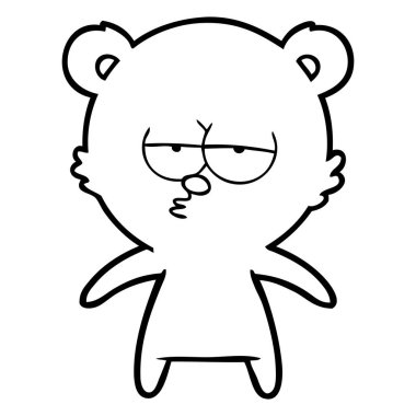 vektör çizim sıkılmış ayı çizgi film