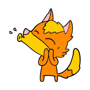 Çizgi film tilkisinin vektör çizimi