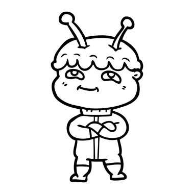 Dostu karikatür spaceman vektör çizim