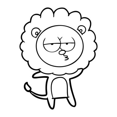 vektör çizim karikatür sıkılmış aslan