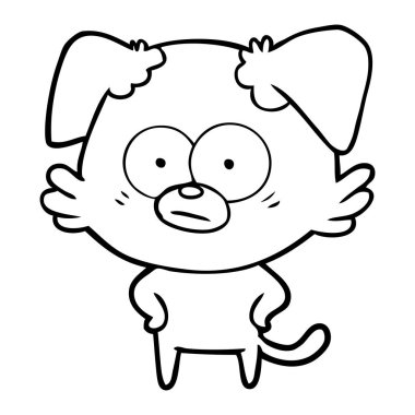 vektör çizim gergin köpek çizgi film