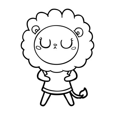 Çizgi film aslanının vektör çizimi