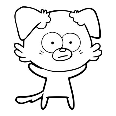 vektör çizim gergin köpek çizgi film