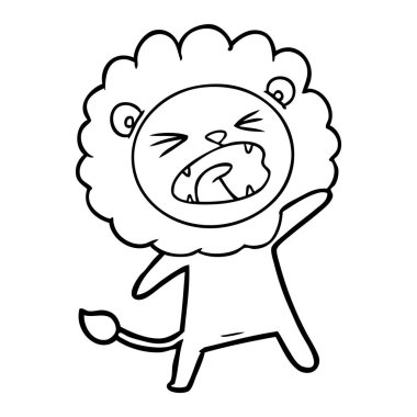 Çizgi film aslanının vektör çizimi