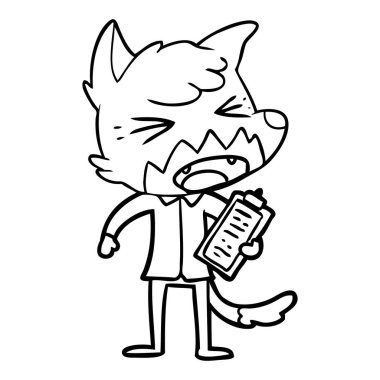 kızgın çizgi film fox vektör çizim