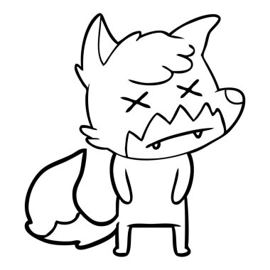 Çizgi film tilkisinin vektör çizimi