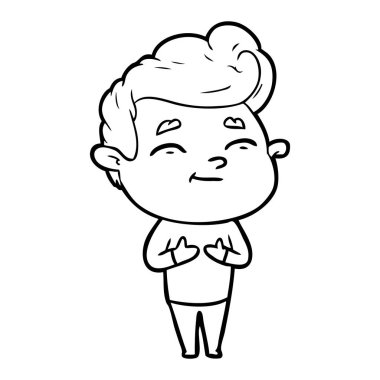 mutlu çizgi film adam vektör çizim