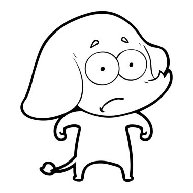 vektör çizim karikatür emin fil