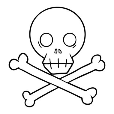 karikatür kafatası ve kemiklerin