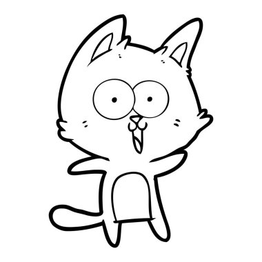 komik karikatür kedi vektör çizim