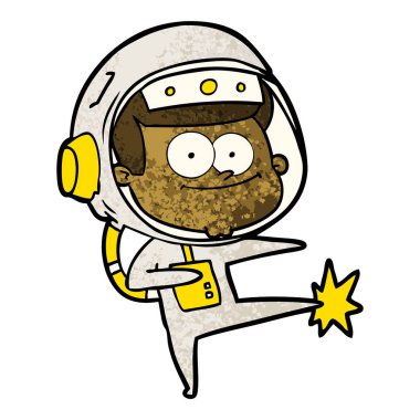 mutlu astronot karikatür vektör çizim