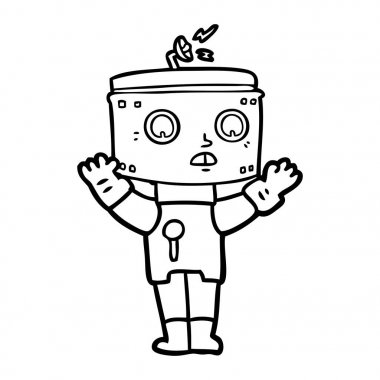 Çizgi film robotunun vektör çizimi 