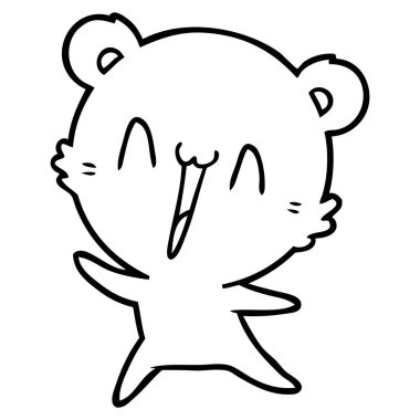 vektör çizim mutlu ayı çizgi film