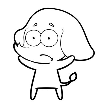 vektör çizim karikatür emin fil