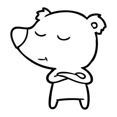 mutlu karikatür ayı vektör çizim