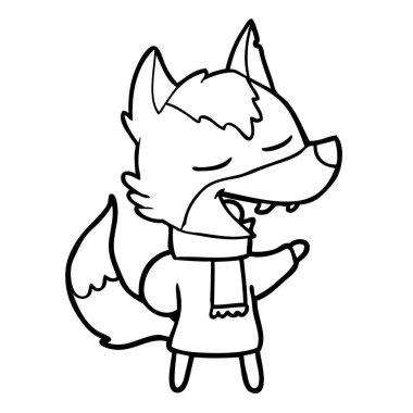 eşarp gülüyor karikatür kurt