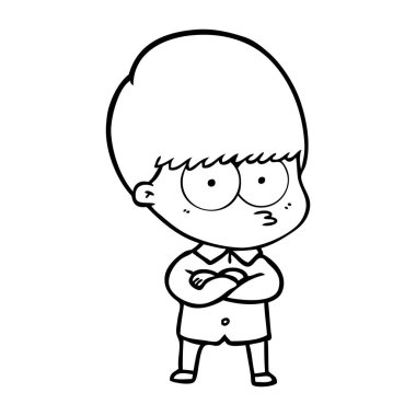 rahatsız çizgi film çocuk vektör çizim