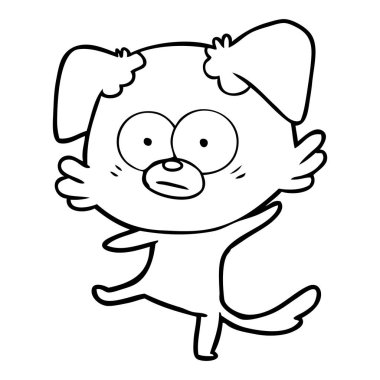 vektör çizim gergin köpek çizgi film