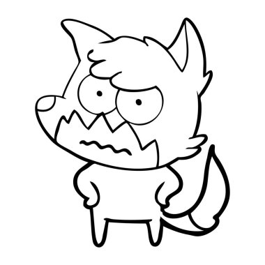 vektör çizim karikatür rahatsız fox