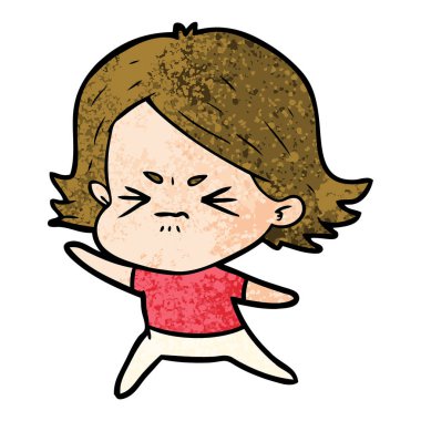 vektör çizim karikatür kız ağlıyor